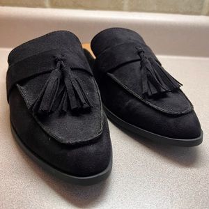 Black Mules with Tassels- NWOT size 9